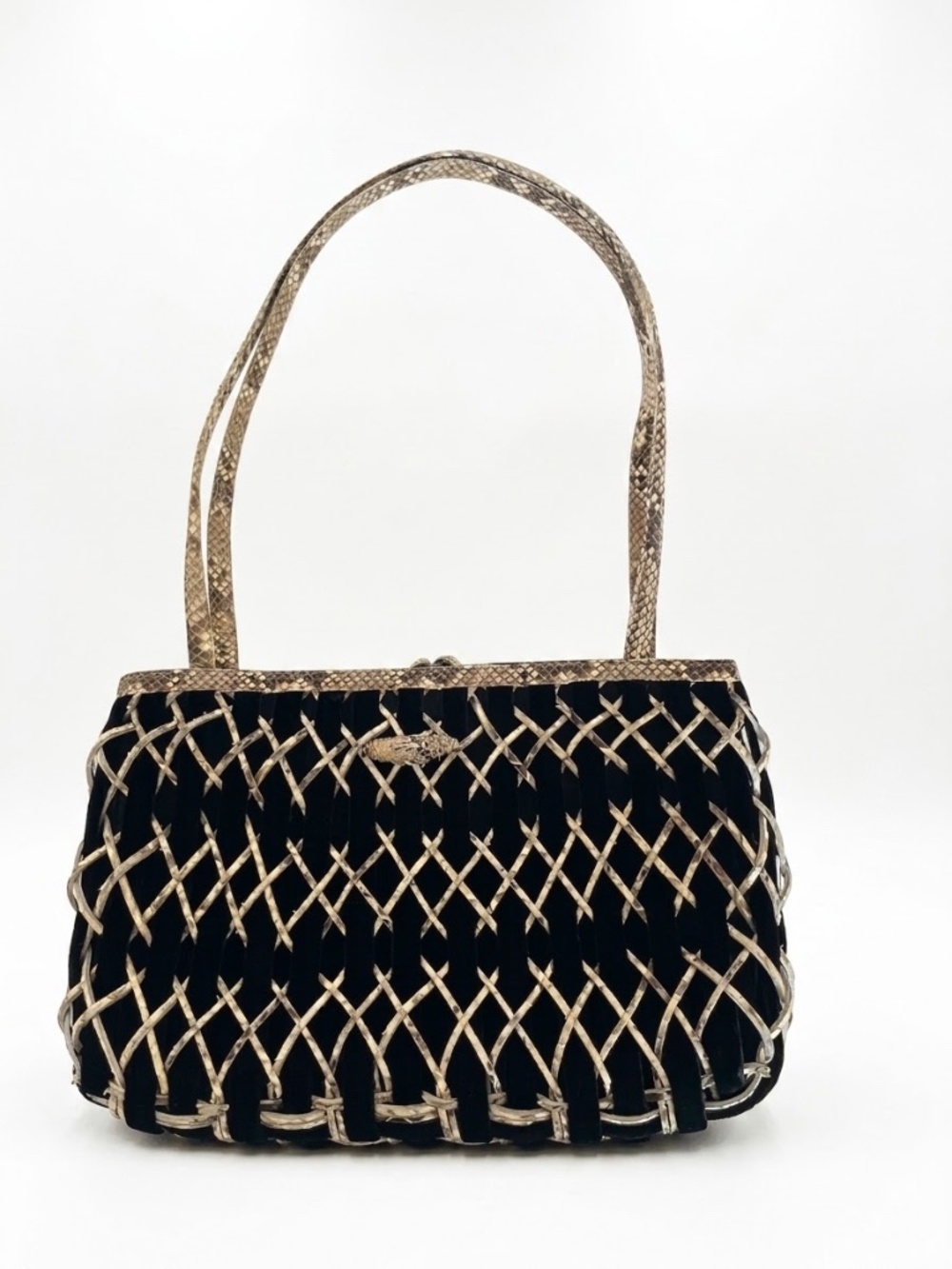 Nancy Gonzalez snakeskin and velvet bag